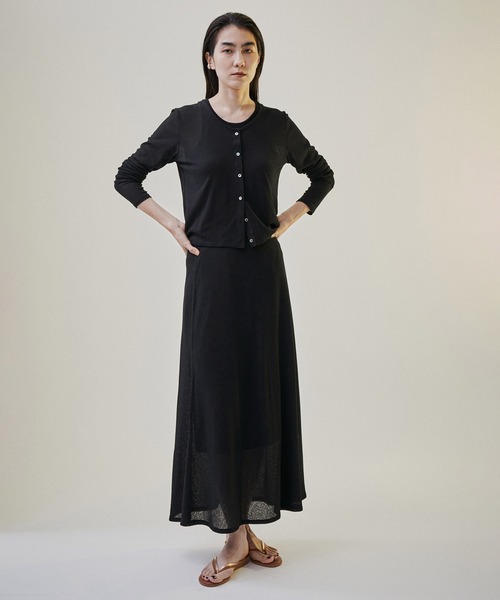 SALON adam et rope'(サロン アダム エ ロペ)の「KINANリブショートシアーカーディガン【洗える】(カーディガン/ボレロ・レディース・ブラック/オフホワイト/パープル・FREE)」の14枚目の写真