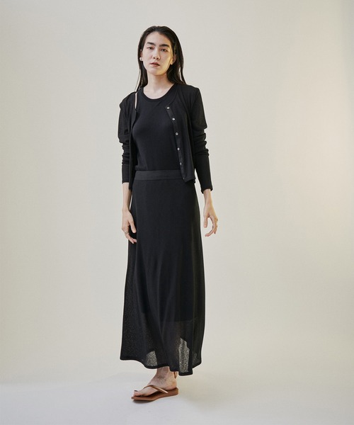 SALON adam et rope'(サロン アダム エ ロペ)の「KINANリブショートシアーカーディガン【洗える】(カーディガン/ボレロ・レディース・ブラック/オフホワイト/パープル・FREE)」の10枚目の写真