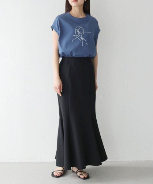 tシャツ 「ドライタッチフレアカットソー」 レディース vingtrois（バントロア）の「【vingtrois】ドライタッチコットン