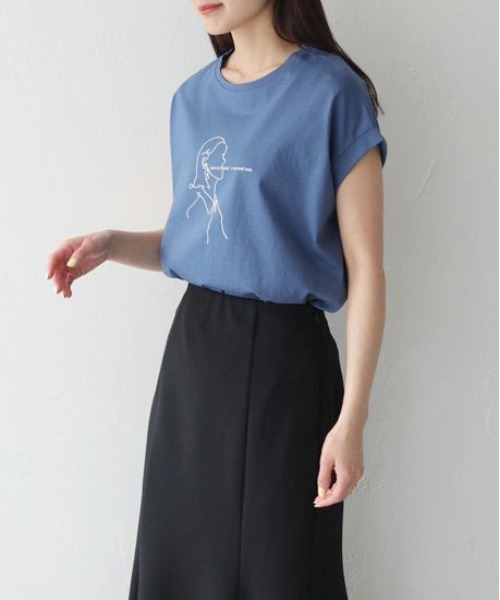 tシャツ 「ドライタッチフレアカットソー」 レディース vingtrois（バントロア）の「【vingtrois】ドライタッチコットン