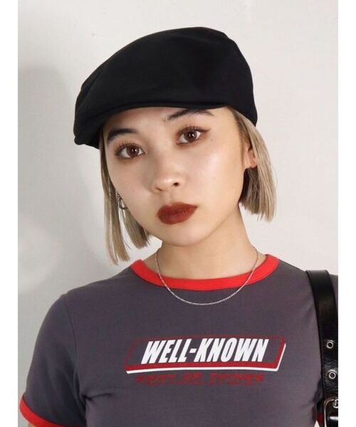 EMODA(エモダ)の「ハンチングベレー(ハンチング/ベレー帽・レディース・ブラック/ベージュ・FREE)」の2枚目の写真