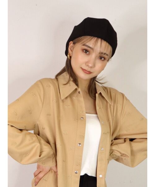 EMODA(エモダ)の「ハンチングベレー(ハンチング/ベレー帽・レディース・ブラック/ベージュ・FREE)」の5枚目の写真