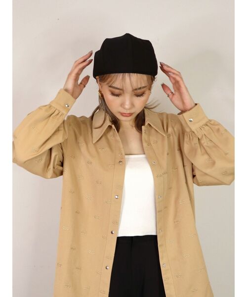 EMODA(エモダ)の「ハンチングベレー(ハンチング/ベレー帽・レディース・ブラック/ベージュ・FREE)」の6枚目の写真