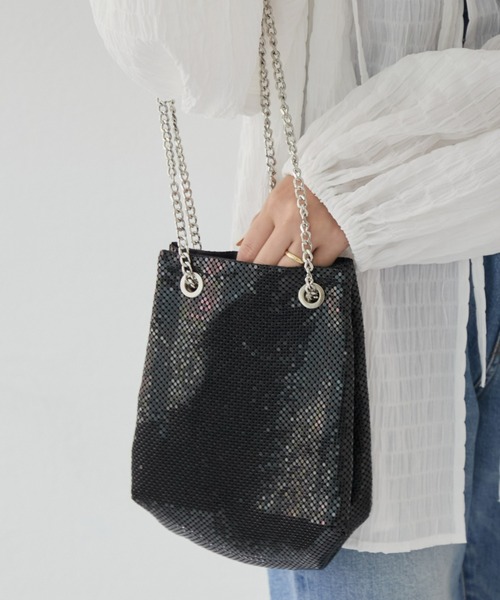 CIAOPANIC TYPY（チャオパニックティピー）の「メタルメッシュ巾着BAG（ショルダーバッグ・レディース・シャンパン/ピンク/ブラック/シルバー/ブルー/ゴールド・ONE SIZE）」の10枚目の写真