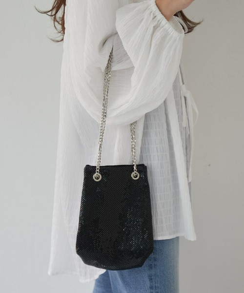 CIAOPANIC TYPY（チャオパニックティピー）の「メタルメッシュ巾着BAG（ショルダーバッグ・レディース・シャンパン/ピンク/ブラック/シルバー/ブルー/ゴールド・ONE SIZE）」の11枚目の写真