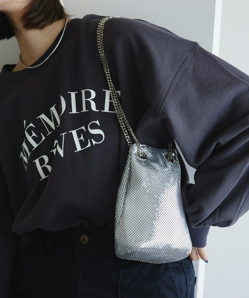 CIAOPANIC TYPY（チャオパニックティピー）の「メタルメッシュ巾着BAG（ショルダーバッグ・レディース・シャンパン/ピンク/ブラック/シルバー/ブルー/ゴールド・ONE SIZE）」の7枚目の写真
