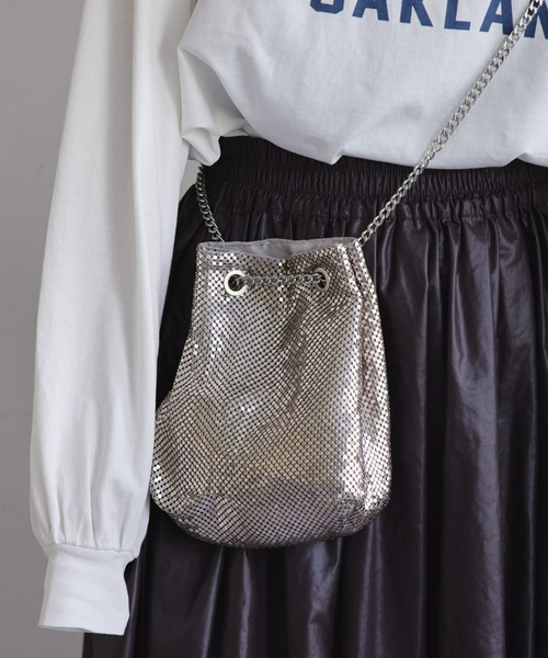 CIAOPANIC TYPY（チャオパニックティピー）の「メタルメッシュ巾着BAG（ショルダーバッグ・レディース・シャンパン/ピンク/ブラック/シルバー/ブルー/ゴールド・ONE SIZE）」の15枚目の写真