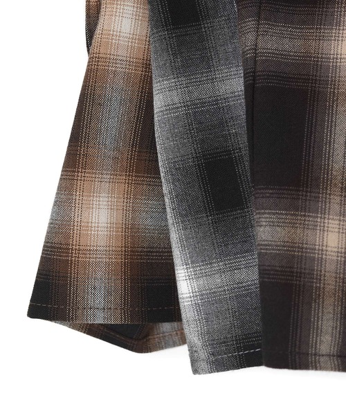 w closet（ダブルクローゼット）の「【SETアイテム】半袖Tシャツ&サイドリボンチェックキャミソール（Tシャツ/カットソー・レディース・ブラック/チャコールグレー/ブラウン系その他・FREE）」の8枚目の写真