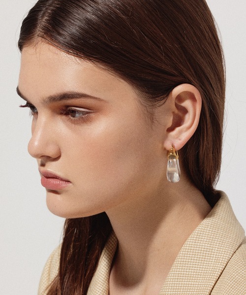 CENE(セネ)の「【CENE】セネ/カラークリアフープ(ピアス(両耳用)・レディース・グリーン/ホワイト/クリア・FREE)」の10枚目の写真