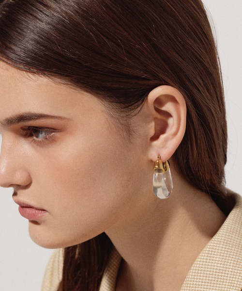 CENE(セネ)の「【CENE】セネ/カラークリアフープ(ピアス(両耳用)・レディース・グリーン/ホワイト/クリア・FREE)」の13枚目の写真