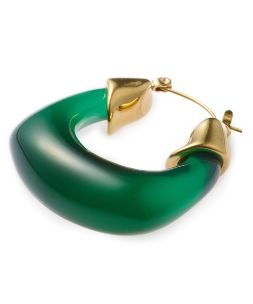 CENE(セネ)の「【CENE】セネ/カラークリアフープ(ピアス(両耳用)・レディース・グリーン/ホワイト/クリア・FREE)」の12枚目の写真