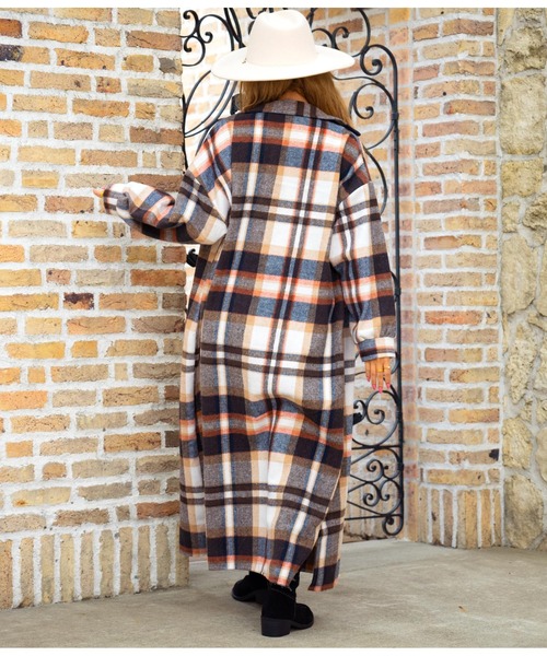 anap mimpi（アナップミンピ）の「ベイクカラーロング起毛シャツワンピース（ワンピース・レディース・ブラウン/オレンジ・FREE）」の11枚目の写真