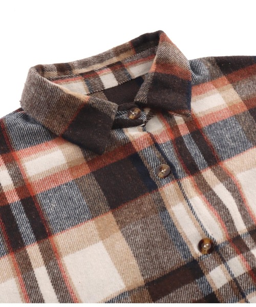 anap mimpi（アナップミンピ）の「ベイクカラーロング起毛シャツワンピース（ワンピース・レディース・ブラウン/オレンジ・FREE）」の15枚目の写真