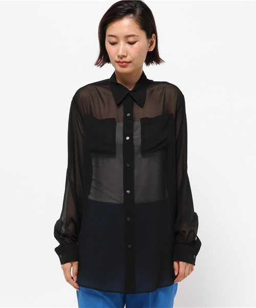 603（ロクマルサン）の「603 シフォンビックシャツ（シャツ/ブラウス・レディース・ホワイト/ブラック・FREE）」の10枚目の写真