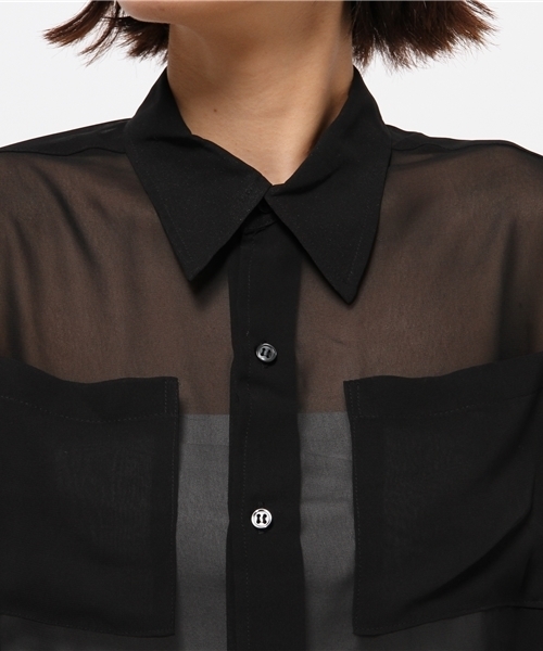 603（ロクマルサン）の「603 シフォンビックシャツ（シャツ/ブラウス・レディース・ホワイト/ブラック・FREE）」の9枚目の写真