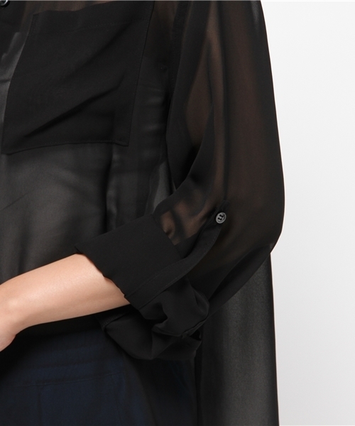 603（ロクマルサン）の「603 シフォンビックシャツ（シャツ/ブラウス・レディース・ホワイト/ブラック・FREE）」の7枚目の写真