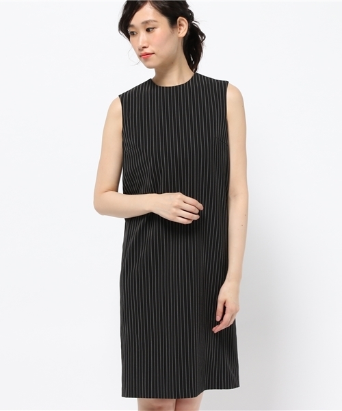 OUTLET（アウトレット）の「【CAPRICIEUX LE'MAGE】ストライプ衿付ワンピース（ワンピース・レディース・ブラック・1）」の7枚目の写真