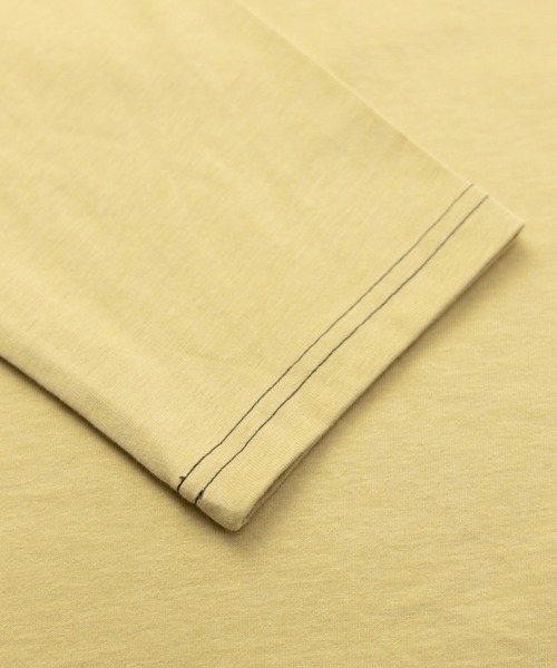 NYLAUS（ナイラス）の「ピーチスキン加工 配色ステッチ ポケット付き ロングスリーブTシャツ（Tシャツ/カットソー・メンズ・ブラック/ホワイト/ネイビー/ベージュ・M/L/LL）」の7枚目の写真