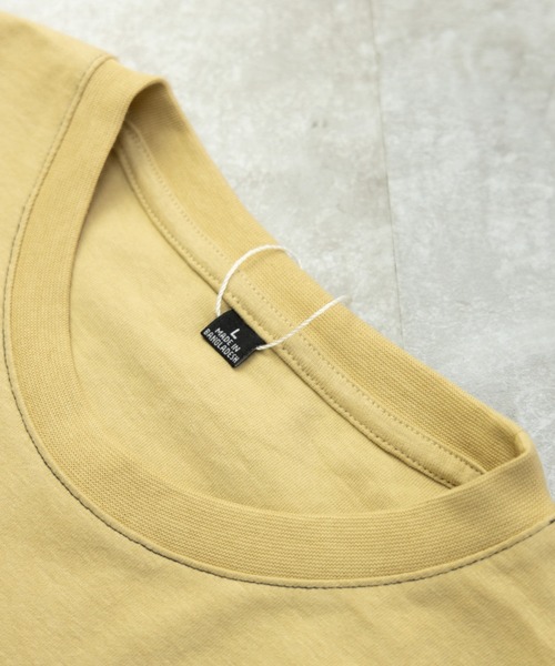 NYLAUS（ナイラス）の「ピーチスキン加工 配色ステッチ ポケット付き ロングスリーブTシャツ（Tシャツ/カットソー・メンズ・ブラック/ホワイト/ネイビー/ベージュ・M/L/LL）」の5枚目の写真