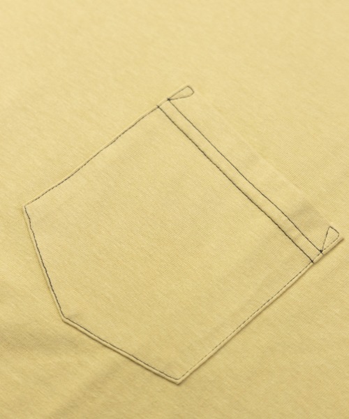 NYLAUS（ナイラス）の「ピーチスキン加工 配色ステッチ ポケット付き ロングスリーブTシャツ（Tシャツ/カットソー・メンズ・ブラック/ホワイト/ネイビー/ベージュ・M/L/LL）」の6枚目の写真