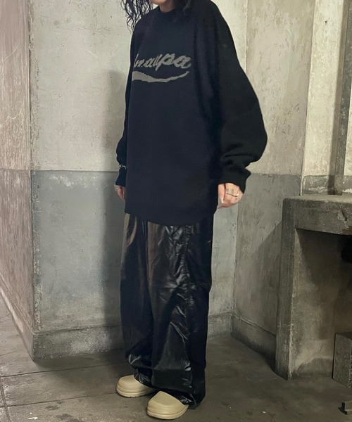 Snap club(スナップクラブ)の「【Snap club】ロゴジャガードスウェットライクニット(ニット/セーター・レディース・ブルー/グレー/ブラック/レッド・L/M)」の21枚目の写真