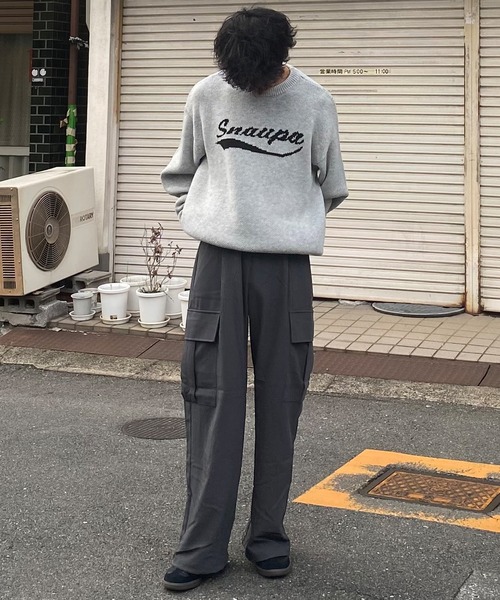 Snap club(スナップクラブ)の「【Snap club】ロゴジャガードスウェットライクニット(ニット/セーター・レディース・ブルー/グレー/ブラック/レッド・L/M)」の14枚目の写真