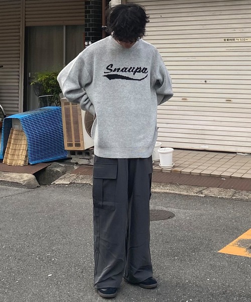 Snap club(スナップクラブ)の「【Snap club】ロゴジャガードスウェットライクニット(ニット/セーター・レディース・ブルー/グレー/ブラック/レッド・L/M)」の15枚目の写真