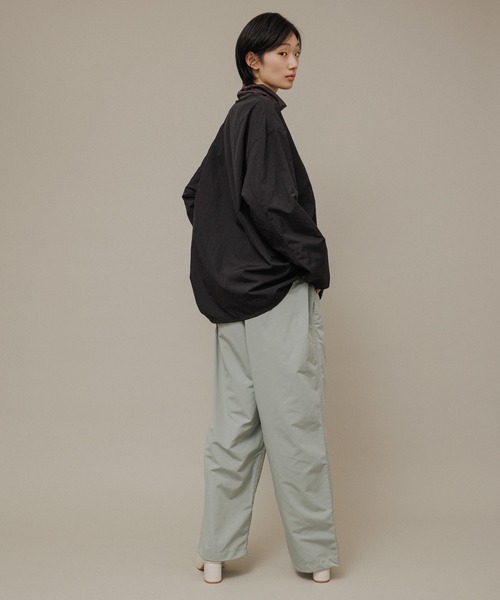 撥水タフタ ワイドストレート トレーニング パンツ / 撥水