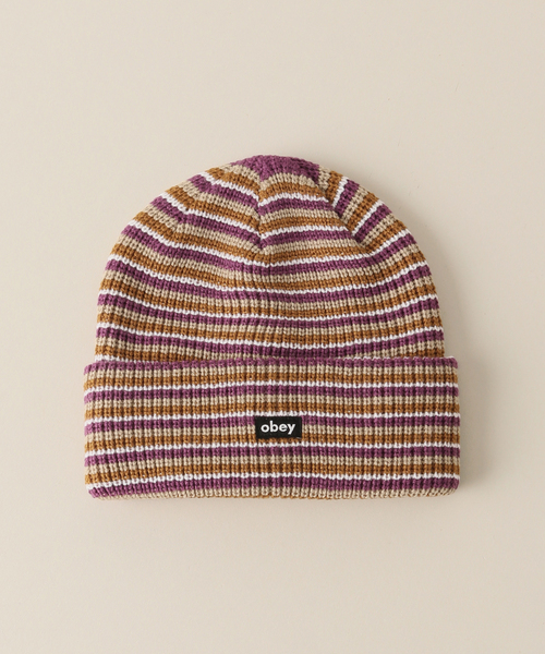 Oriens JOURNAL STANDARD（オリエンス ジャーナルスタンダード）の「【OBEY / オベイ】LOOSE GROOVE BEANIE：ニットキャップ（ニットキャップ/ビーニー・レディース・ブラック/パープル・FREE）」の12枚目の写真