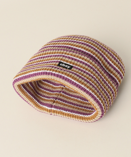 Oriens JOURNAL STANDARD（オリエンス ジャーナルスタンダード）の「【OBEY / オベイ】LOOSE GROOVE BEANIE：ニットキャップ（ニットキャップ/ビーニー・レディース・ブラック/パープル・FREE）」の10枚目の写真