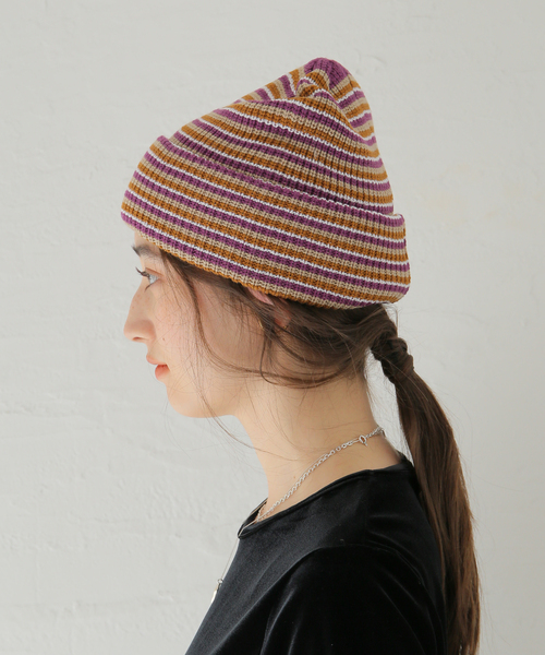 Oriens JOURNAL STANDARD（オリエンス ジャーナルスタンダード）の「【OBEY / オベイ】LOOSE GROOVE BEANIE：ニットキャップ（ニットキャップ/ビーニー・レディース・ブラック/パープル・FREE）」の3枚目の写真