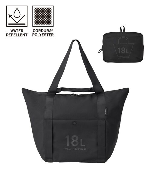 TRAVEL SHOP MILESTO(トラベルショップミレスト)の「MILESTO UTILITY ポケッタブルトートバッグ 18L(トートバッグ・レディース・ブラック/グレー系その他/グレイッシュベージュ/グリーン/オレンジ/ネイビー・フリ-)」の2枚目の写真
