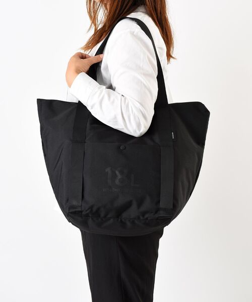 TRAVEL SHOP MILESTO(トラベルショップミレスト)の「MILESTO UTILITY ポケッタブルトートバッグ 18L(トートバッグ・レディース・ブラック/グレー系その他/グレイッシュベージュ/グリーン/オレンジ/ネイビー・フリ-)」の7枚目の写真