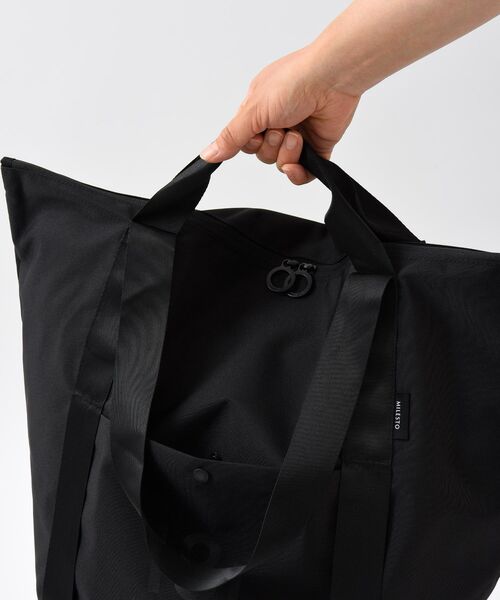 TRAVEL SHOP MILESTO(トラベルショップミレスト)の「MILESTO UTILITY ポケッタブルトートバッグ 18L(トートバッグ・レディース・ブラック/グレー系その他/グレイッシュベージュ/グリーン/オレンジ/ネイビー・フリ-)」の13枚目の写真