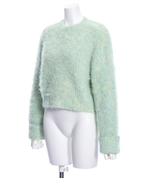 clear（クリア）の「ウール混ショートニットトップス（ニット/セーター・レディース・アイボリー/ライトカーキ/ミント・F）」の4枚目の写真