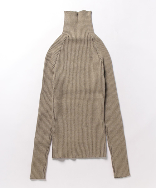 Settimissimo（セッティミッシモ）の「プレーティングリブボトルネックニット（ニット/セーター・レディース・アイボリー/レンガ/グレイッシュベージュ・FREE）」の4枚目の写真