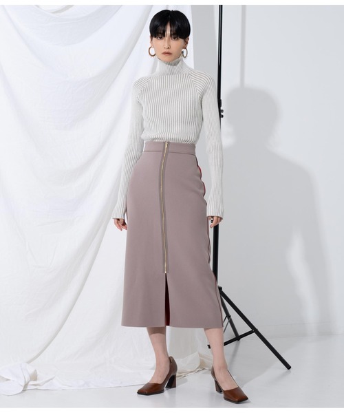 Settimissimo（セッティミッシモ）の「プレーティングリブボトルネックニット（ニット/セーター・レディース・アイボリー/レンガ/グレイッシュベージュ・FREE）」の12枚目の写真