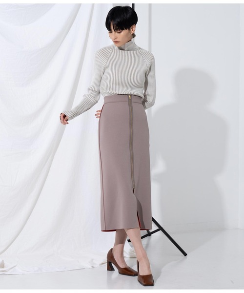 Settimissimo（セッティミッシモ）の「プレーティングリブボトルネックニット（ニット/セーター・レディース・アイボリー/レンガ/グレイッシュベージュ・FREE）」の13枚目の写真