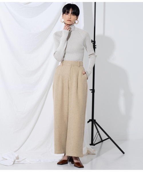 Settimissimo（セッティミッシモ）の「プレーティングリブボトルネックニット（ニット/セーター・レディース・アイボリー/レンガ/グレイッシュベージュ・FREE）」の9枚目の写真