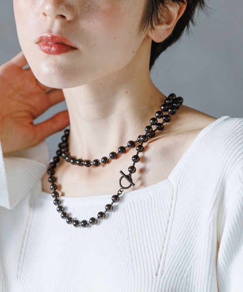 PAGEBOY（ページボーイ）の「SUSボールチェーンネックレス（ネックレス・レディース・シルバー/ブラック・FREE）」の10枚目の写真