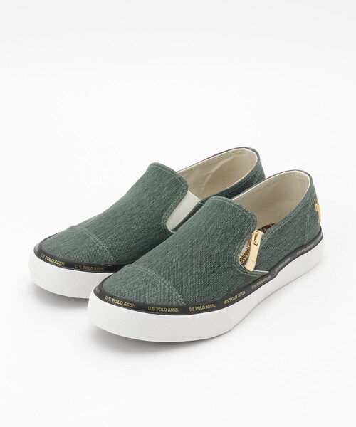 &Bridge(アンドブリッジ)の「US POLO ASSN ジップスリッポン(スニーカー・レディース・グリーン/イエロー/ブラック・25/30/35/40/45)」の4枚目の写真