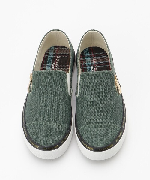 &Bridge(アンドブリッジ)の「US POLO ASSN ジップスリッポン(スニーカー・レディース・グリーン/イエロー/ブラック・25/30/35/40/45)」の6枚目の写真