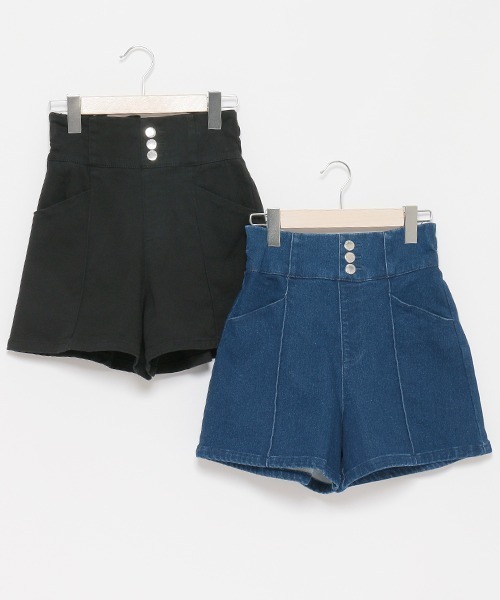 LOVETOXIC（ラブトキシック）の「【裏起毛】ハイウェストショートパンツ（その他パンツ・キッズ・ブラック/ブルー・L/M/S/SS）」の4枚目の写真