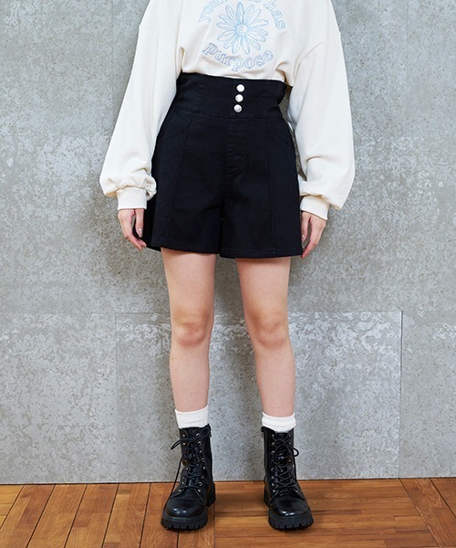 LOVETOXIC（ラブトキシック）の「【裏起毛】ハイウェストショートパンツ（その他パンツ・キッズ・ブラック/ブルー・L/M/S/SS）」の13枚目の写真