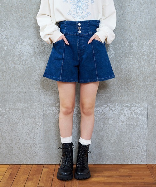 LOVETOXIC（ラブトキシック）の「【裏起毛】ハイウェストショートパンツ（その他パンツ・キッズ・ブラック/ブルー・L/M/S/SS）」の14枚目の写真