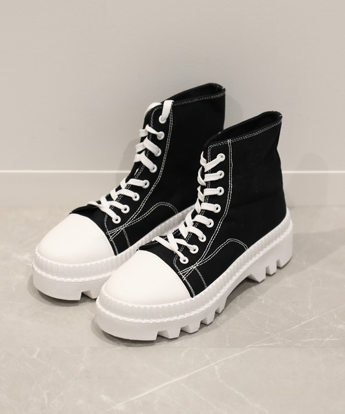 セール】【shoes365】厚底キャンバスブーツ（ブーツ）｜shoes365