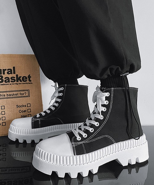 CAMPER テイシュ ブーツ 25cm ブラック キャンバス生地 厚底 セール】【shoes365】厚底キャンバスブーツ（ブーツ）｜shoes365