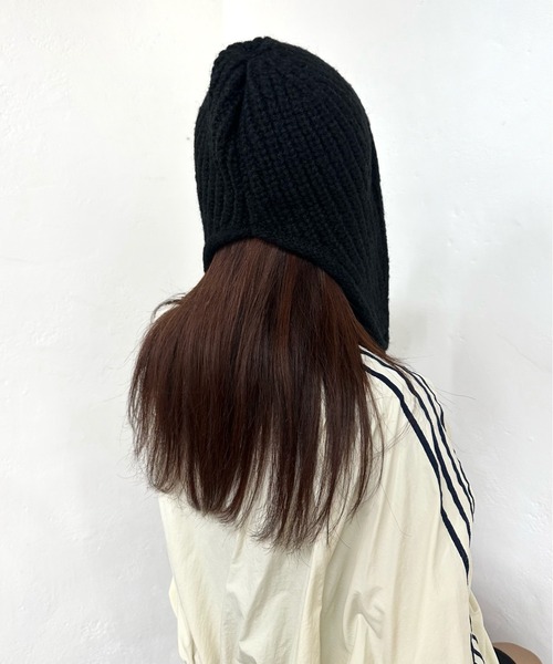 WHO'S WHO gallery（フーズフーギャラリー）の「イヤーフラップワッチ（ニットキャップ/ビーニー・レディース・グレー/オフホワイト/サックスブルー/マスタード/ブラック・FREE）」の11枚目の写真