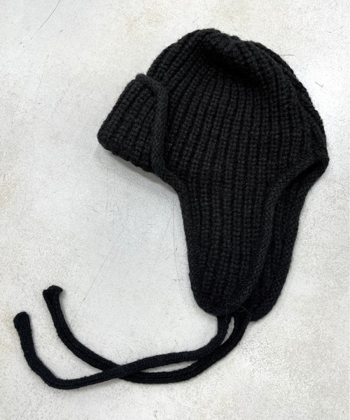 WHO'S WHO gallery（フーズフーギャラリー）の「イヤーフラップワッチ（ニットキャップ/ビーニー・レディース・グレー/オフホワイト/サックスブルー/マスタード/ブラック・FREE）」の21枚目の写真