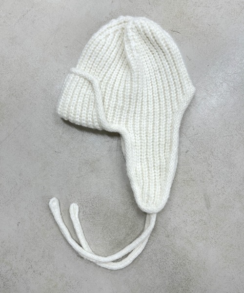 WHO'S WHO gallery（フーズフーギャラリー）の「イヤーフラップワッチ（ニットキャップ/ビーニー・レディース・グレー/オフホワイト/サックスブルー/マスタード/ブラック・FREE）」の20枚目の写真